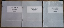 Rapport des jurys CAPES Anglais 1964 ,1965 et 1966