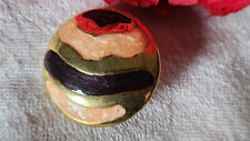 Haute couture bouton vintage collection métal emaillé rose viole 2,7 cm ref 0062