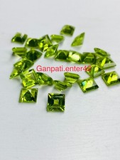Péridot Ample Pierre Précieuse Carré Facettes Coupe 7x7 MM Naturel Calibré 1 Pcs