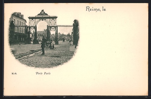 Cpa reims porte paris - reims,,