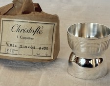 COQUETIER  EN  METAL ARGENTE