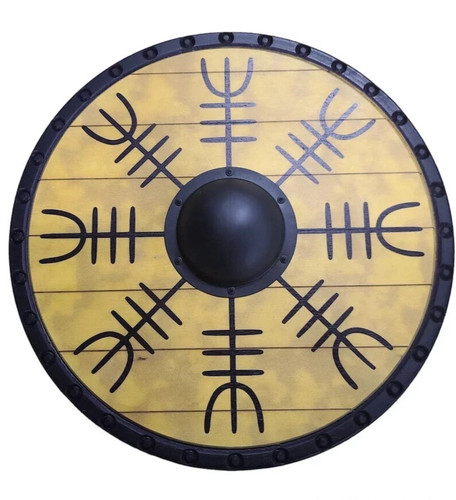 Bouclier rond viking bois - bouclier, en
