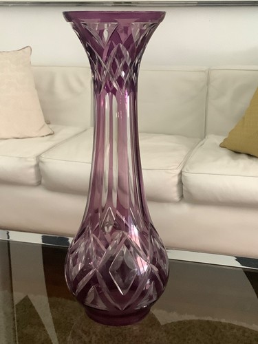 Grand vase cristal - en, taillé