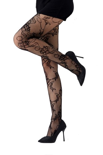 Collant résille noir grosse - collant,