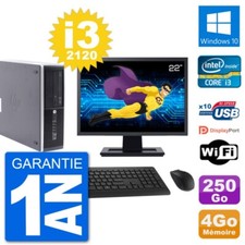 PC HP Compaq Pro 6300 SFF Ecran 22" i3-2120 RAM 4Go Disque 250Go Windows 10 Wifi
