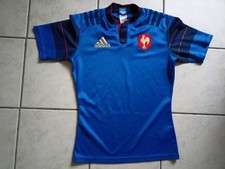 MAILLOT RUGBY ADIDAS EQUIPE DE FRANCE FFR TAILLE S/D3 TBE
