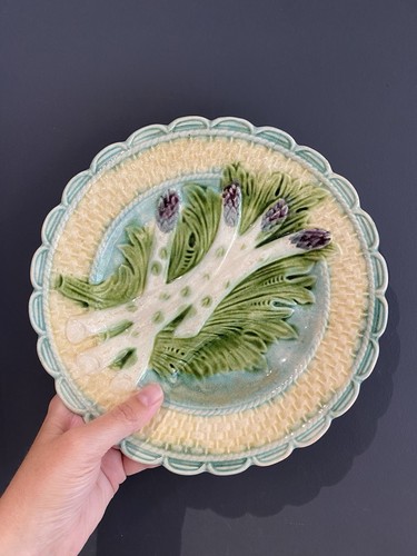 Assiette ancienne barbotine - assiette, en