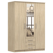 Armoire armoire avec miroir armoire à portes battantes écharpe 3D 150 cm