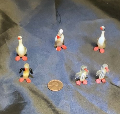 Six small lampwork birds - birds, 1"