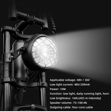 Phare vélo électrique noir