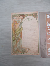 1 CPA MUCHA, éd. F. Champenois, avec rehauts d'or. A voyagé en 1906. Voir descr.