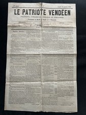 Guerre de 1870 - Journal LE PATRIOTE VENDÉEN du 10 Octobre 1870 - 1 Année #8