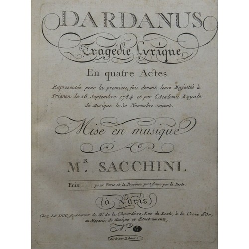 Sacchini antonio dardanus - sacchini,