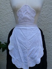 VETEMENT ANCIEN - TABLIER DE SOUBRETTE  - COTON BLANC