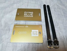 Lot de 2 étiquettes nominatives de bagages Air France KLM FLYINGBLUE Gold NEUF