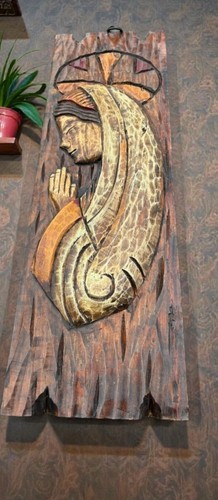 Panneau bois polychrome - panneau, en