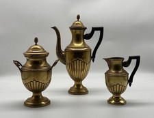 Pièce Principale En Laiton Antique Empire Art Nouveau Théière Sucrier Crémier