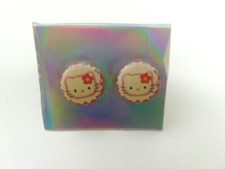 Boucle d'oreille à clou Hello Kitty bijou enfant 1cm fleurs 