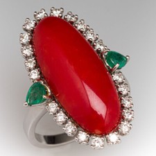 Bague en corail rouge créée