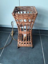 Lampe Vintage 1950 En Rotin Osier 