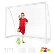 But de Football Exterieur 245 x 182 cm Cage de Foot avec Filet Résistant aux In