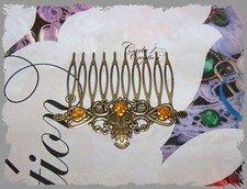  Peigne Lolita Bijoux De Cheveux Chouette Bronze Et Rose Or Bijou de tête