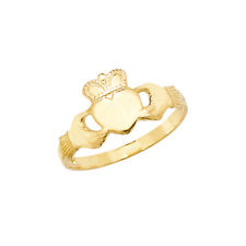 Or Jaune Enfant Bague Claddagh 9 Carat Bébé Pinkie Poinçonnée Britannique Made