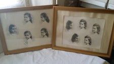 2 Anciens Cadres avec Photo de portrait multi vue 44 x 34 cm