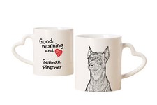 Pinscher allemand tasse avec chien bonjour mon cœur Art-Dog