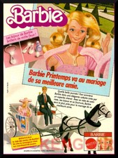  PUBLICITE AD  BARBIE   " Pink & Pretty " Vintage  80 's  Pub  Printemps Calèche