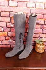 Bottes À Talons En Daim