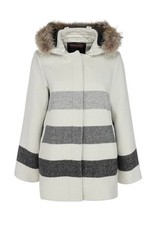 Woolrich Wool Hooded Duffle Coat With Coyote Fur Trim S