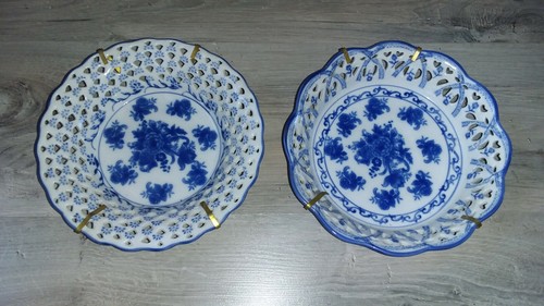 Paire assiettes anciennes - assiettes,