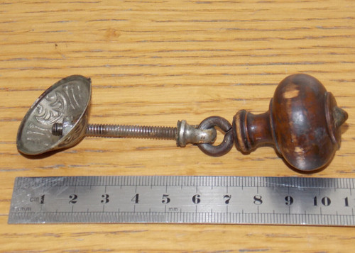Vintage poignee rosace bois - vintage, de