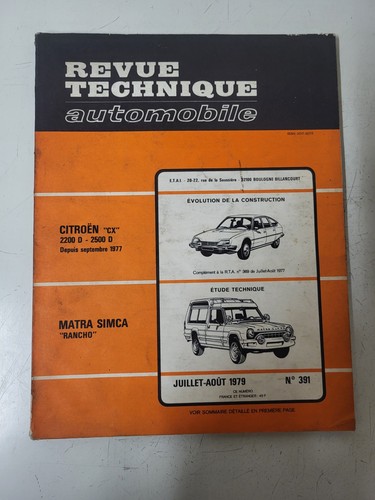 Revue technique matra - revue, simca