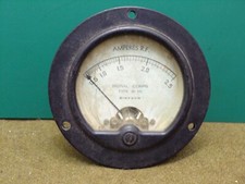 Amperemetre amperes manometre US WW2 signal corps radio parts ammeter