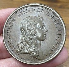 Médaille Louis XIV par Mauger - Bataille de Rethel 1650
