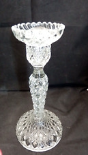 Bougeoir Chandelier Ancien en Verre Moulé, Verrerie de Portieux, Vintage 1950/60