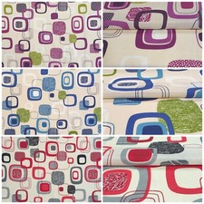 Coton Lonetta Tissu Rideaux Nappes Déco Article au Mètre 140cm Large Retro