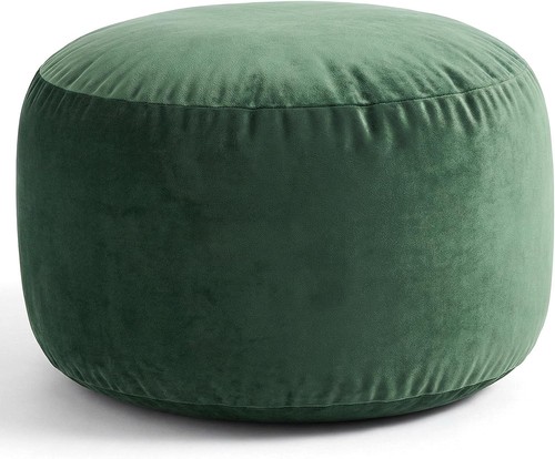 Round velvet pouf - velvet, ottoman