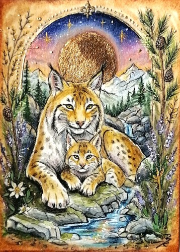 Original aceo lynx - lynx, &