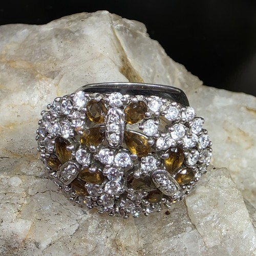 Bague dôme cocktail argent - bague,