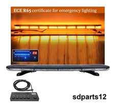 Rampe Lumineuse Gyrophare Flash LED Orange 12V 24V 162W R65 + Module Commande