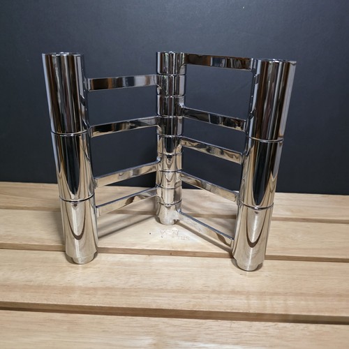 Vtg mcm chrome modular candle - chrome,