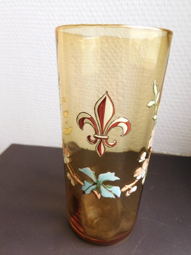 Ancien verre émaillé - ancien,