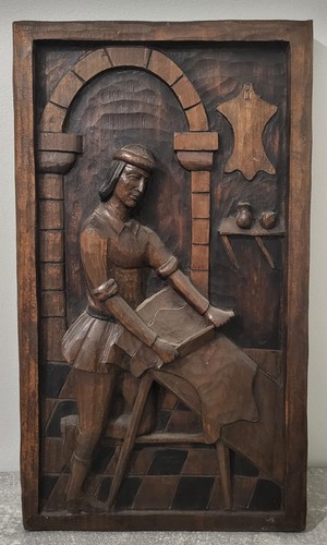 Sculpture bas relief bois - en,