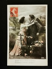 CPA jeune femme et jeune gomme se regardant dans les yeux