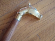 Canne bâton de marche manche cheval laiton un beau cadeau