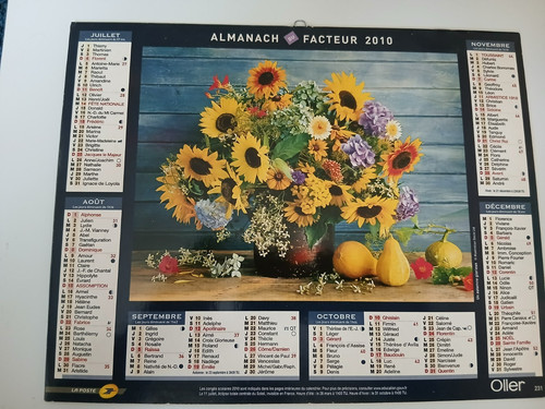 Calendrier almanachs poste - calendrier,