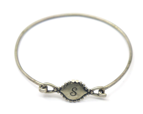 Bracelet jonc ovale argent - en,